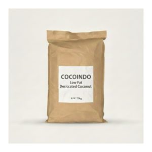 25kg Kraft paper bag of bulk low fat desiccated coconut